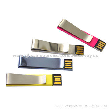 Metal Clip USB Memory Sticks with Multi-color, 2GB Memory Capacity